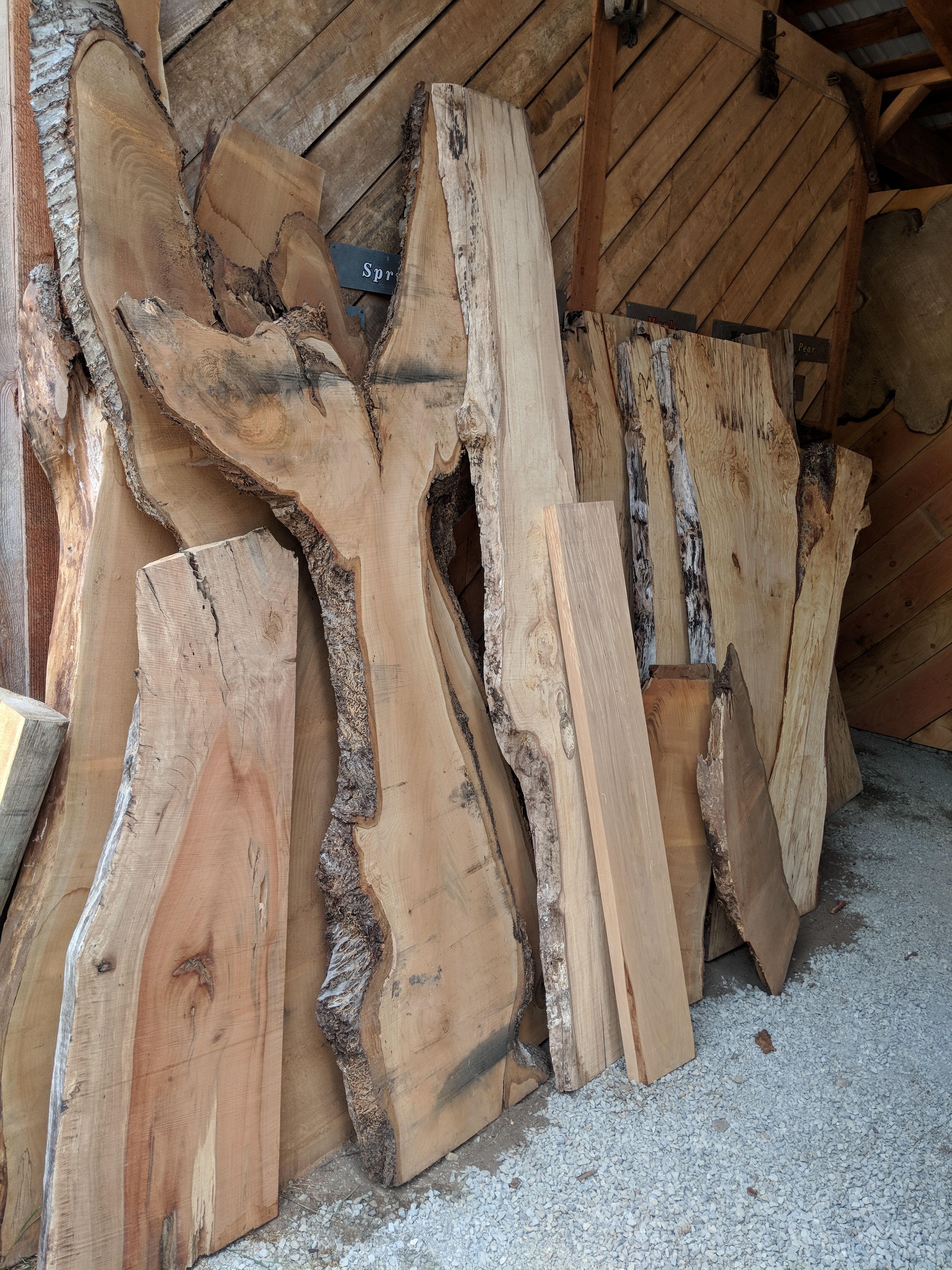natural slabs of madrone wood